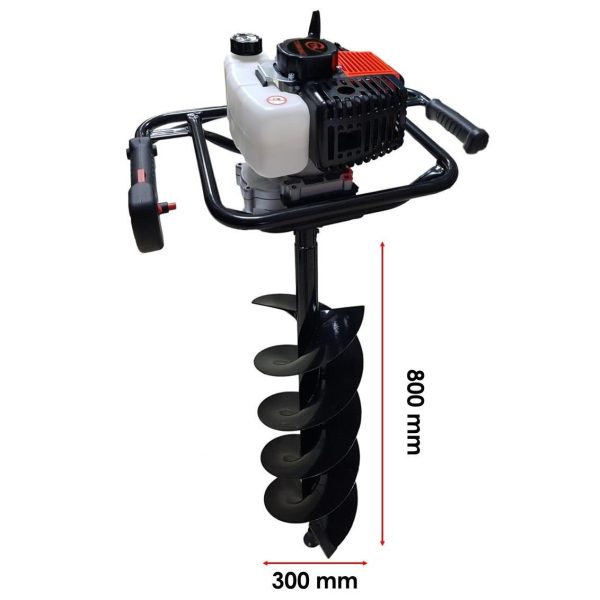 Tomking EA52C Çift Helezonlu Toprak Burgu Makinası 300 mm