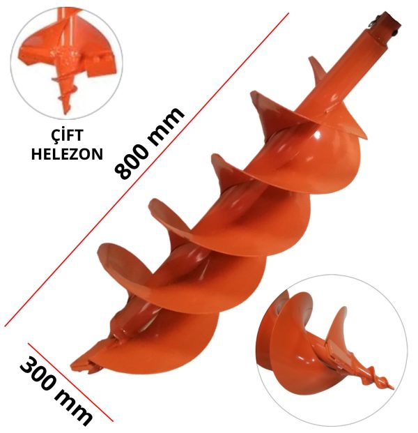 Toprak Burgu Makinası Çift Helezon Yedek Burgusu Çap 300 mm